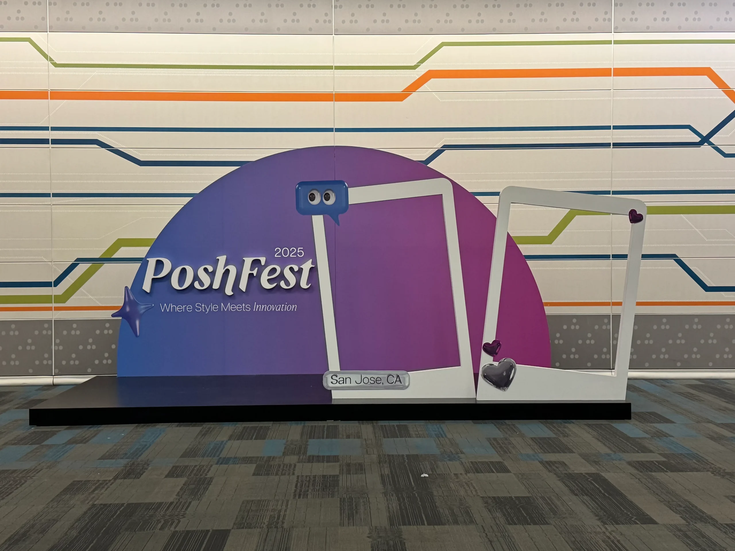 PoshFest 2025 custom fabricated branded photo activation with dimensional signage and large format graphics produced by Highway 85 Productions for an agency client
