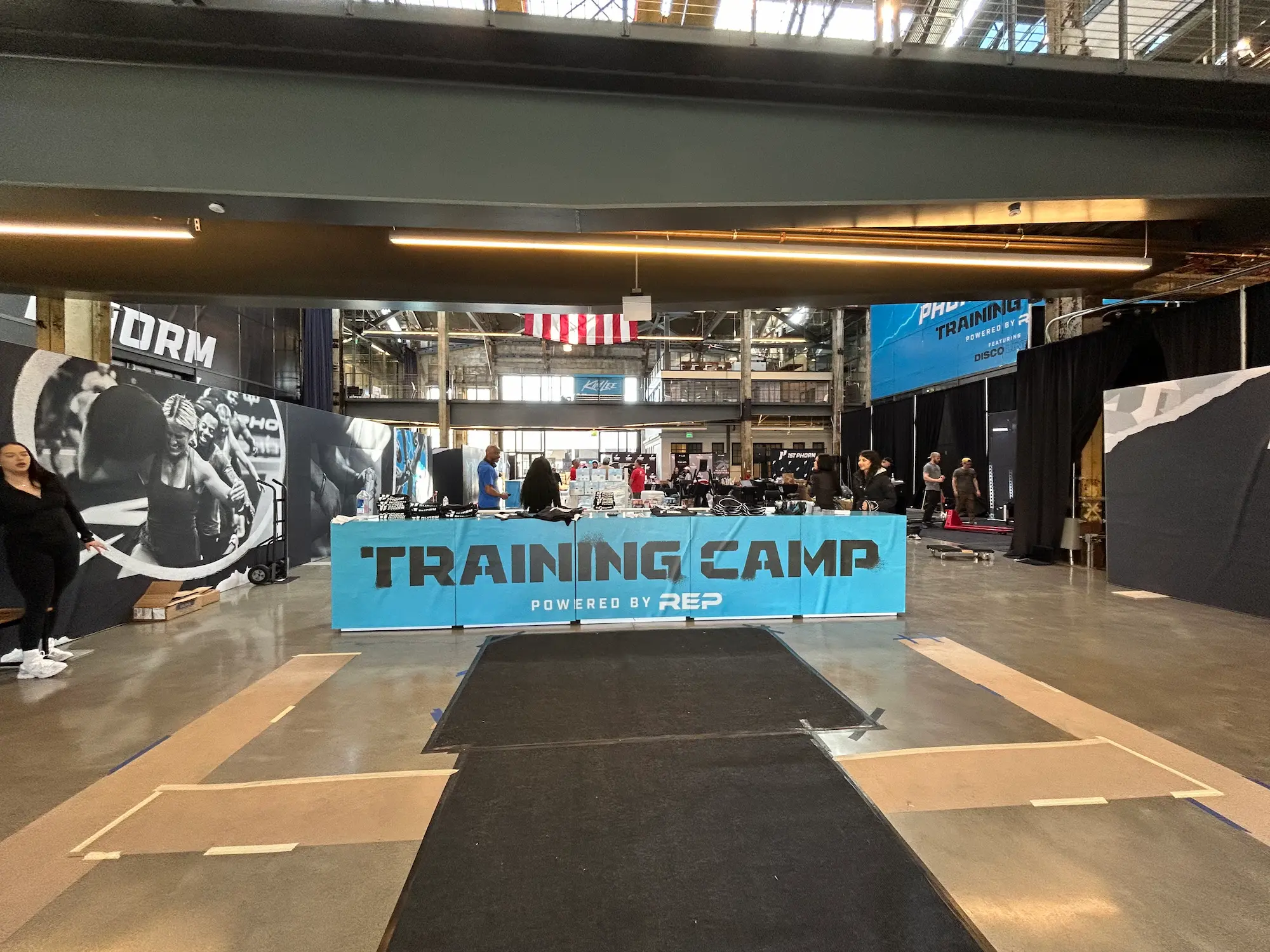 1st Phorm Energy Training Camp activation at Super Bowl 2026 with custom branded signage and large format graphics produced by Highway 85 Productions