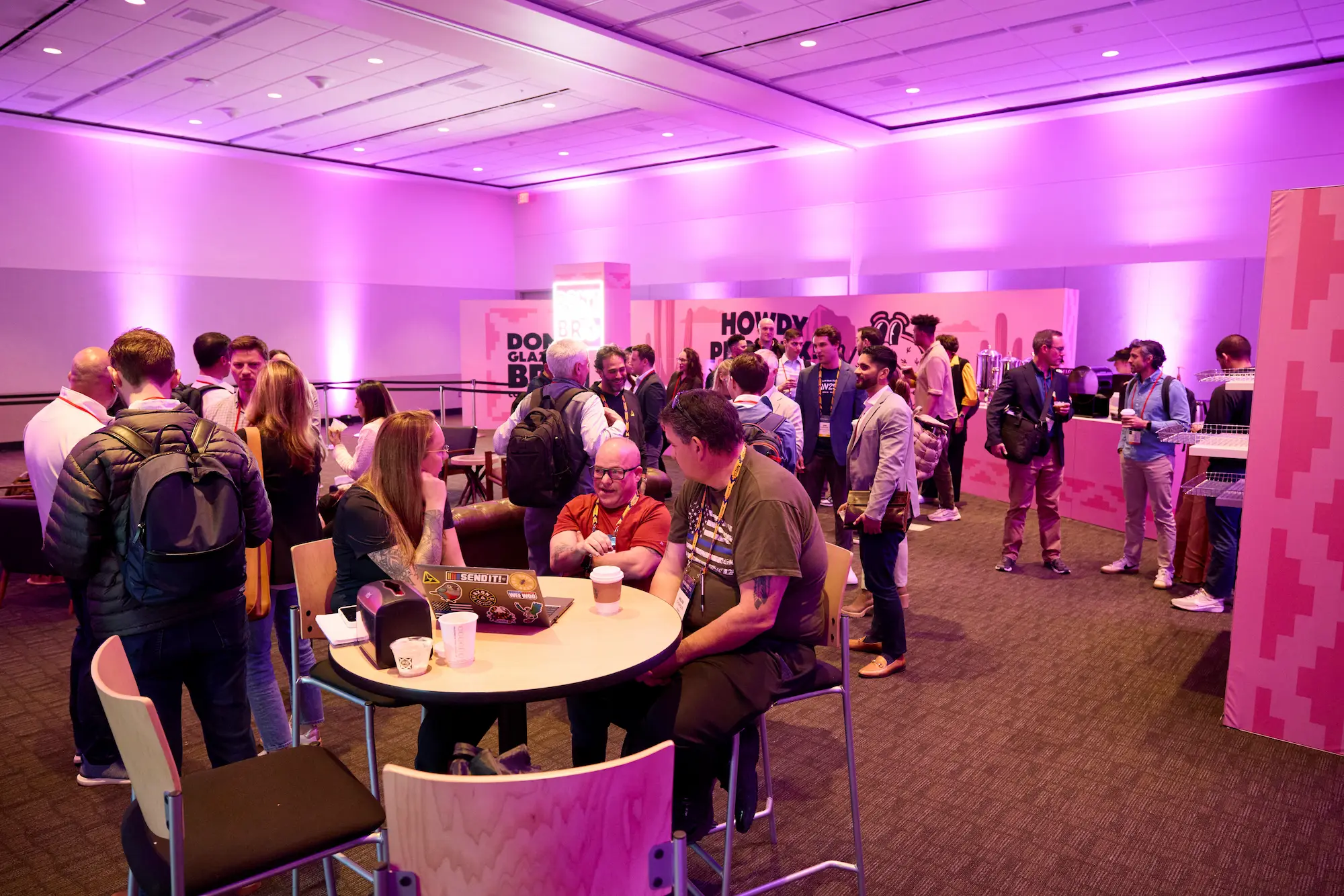 Axon Week 2025 indoor corporate event takeover Don't Glaze Me Bro donuts produced by Highway 85 Productions