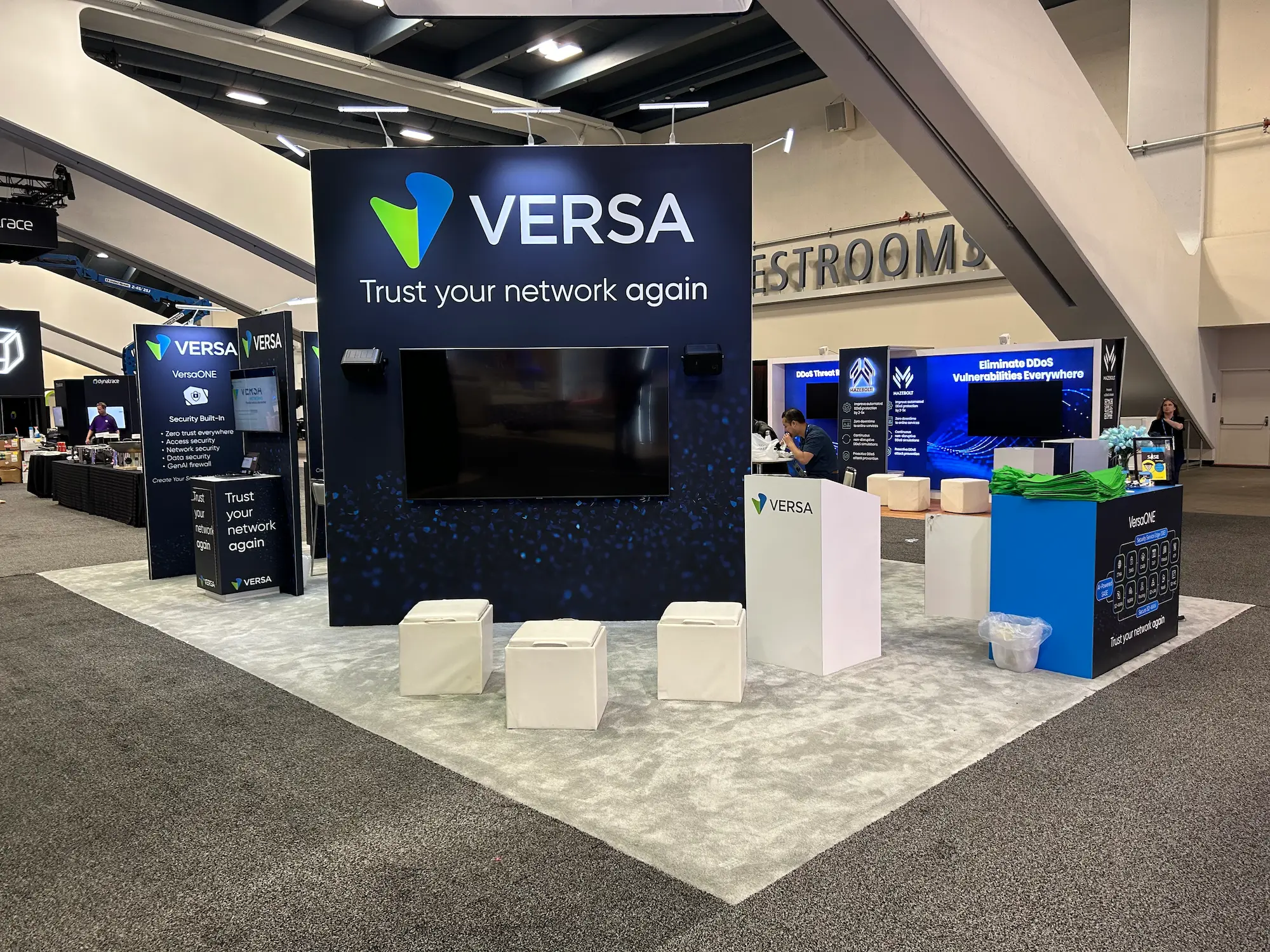 Versa 20x20 custom trade show booth with branded structure and display elements showing how to measure trade show booth ROI by Highway 85 Productions