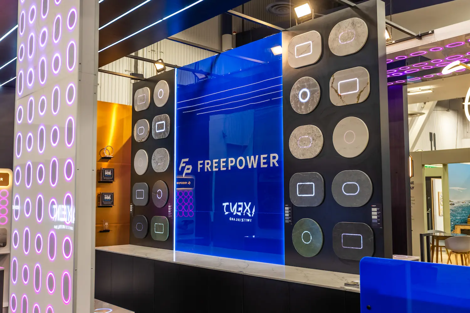 FreePower custom trade show display at KBIS showing the quality of execution worth protecting when negotiating trade show vendor costs by Highway 85 Productions